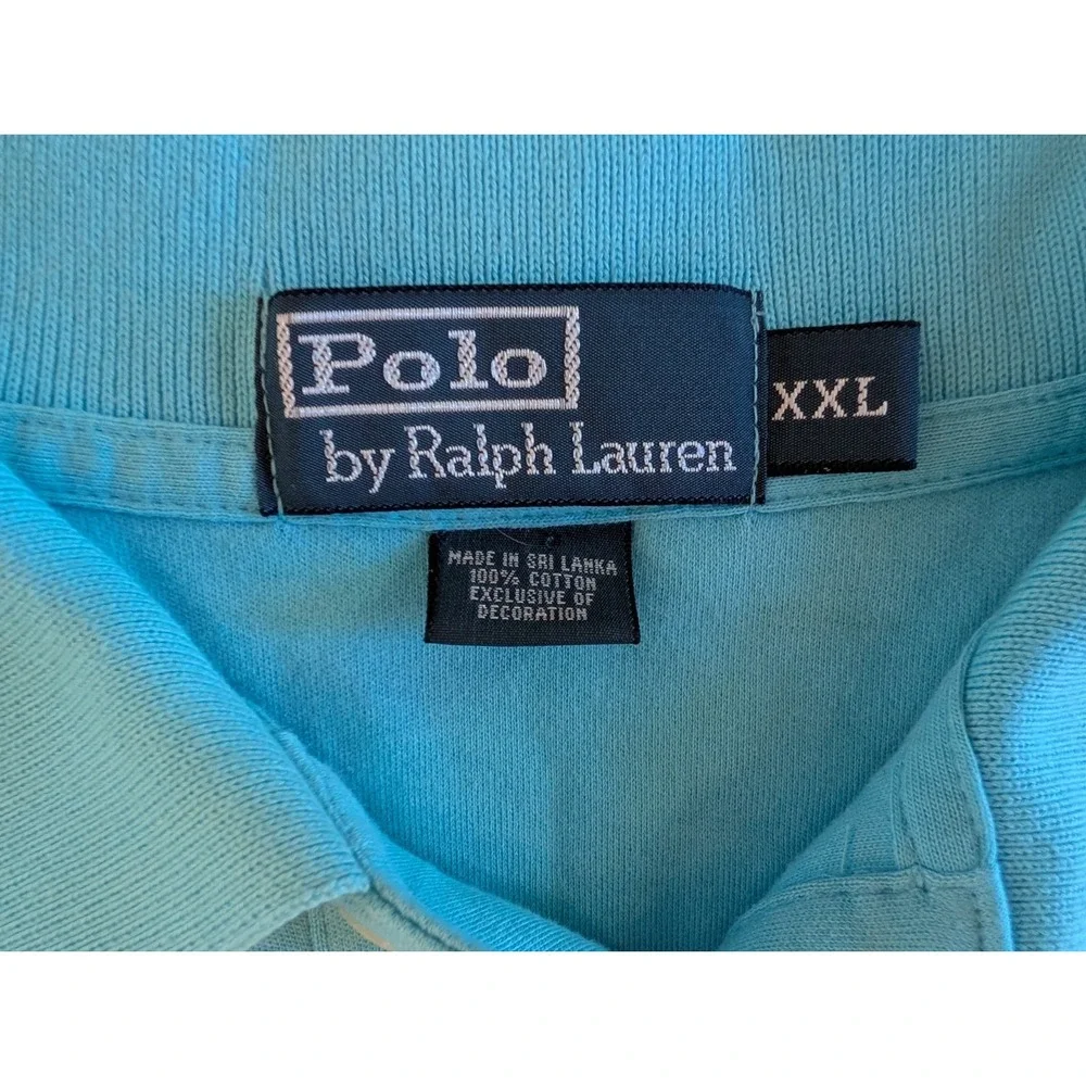 Polo Ralph Lauren Shirt Mens XXL 2XL Blue Purple Pony Short Sleeve Golf Pique